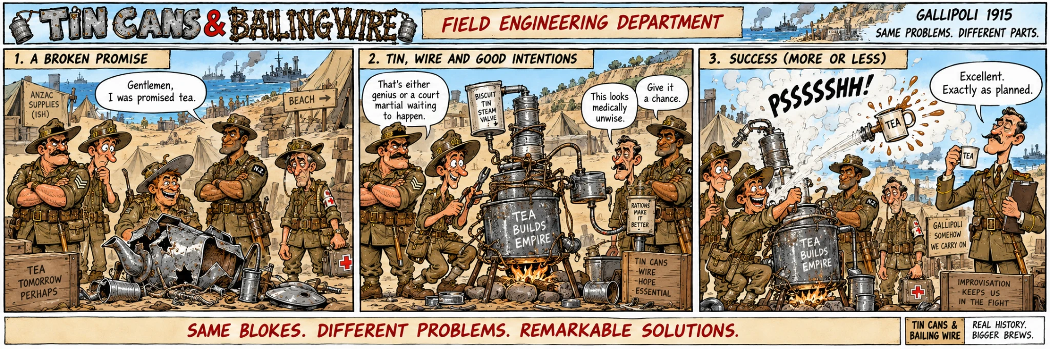 Tin Cans and Bailing Wire field engineering strip